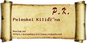 Peleskei Kiliána névjegykártya